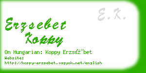 erzsebet koppy business card